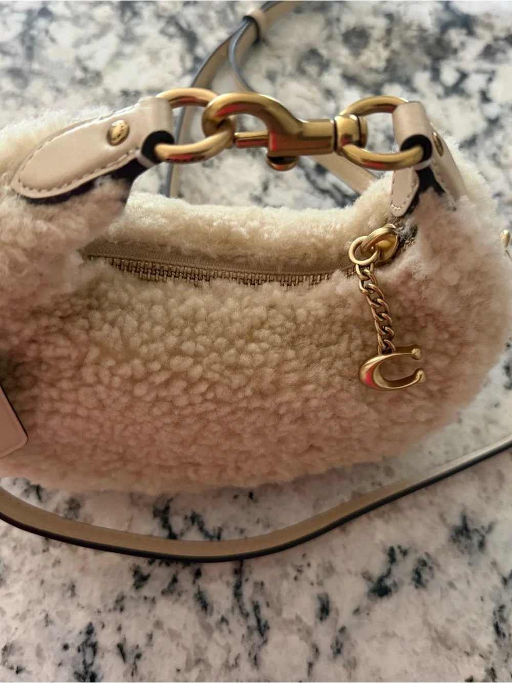 Coach Jonie Cream Sherpa Hobo Bag - Coach